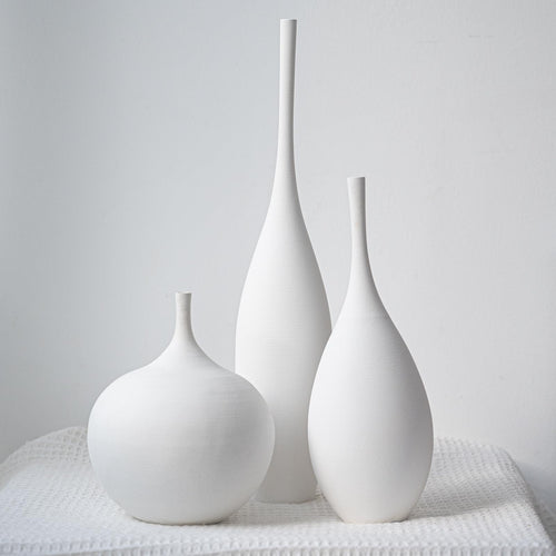 Ivory Ceramic Vase 3-Piece Set